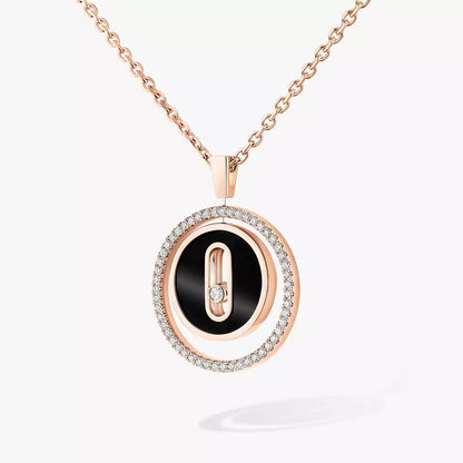 [Am Jewelry]Lucky Move Diamond Necklace in Rose Gold and White Mother-of-Pearl