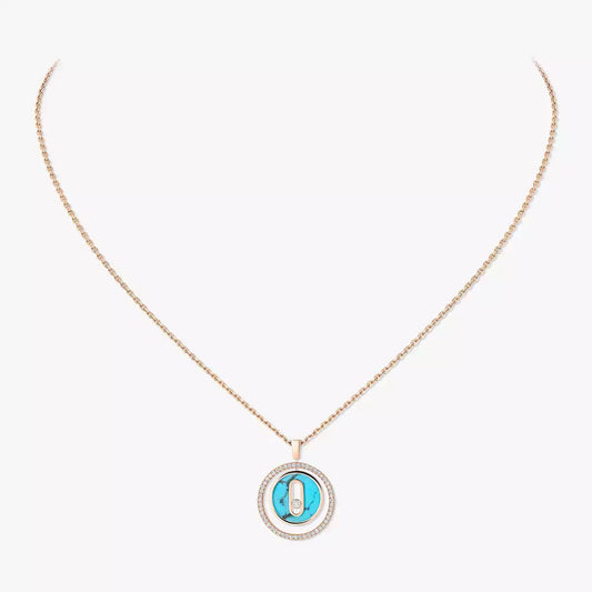 [Am Jewelry]Lucky Move Diamond Necklace in Rose Gold and White Mother-of-Pearl