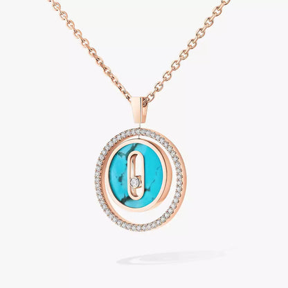 [Am Jewelry]Lucky Move Diamond Necklace in Rose Gold and White Mother-of-Pearl