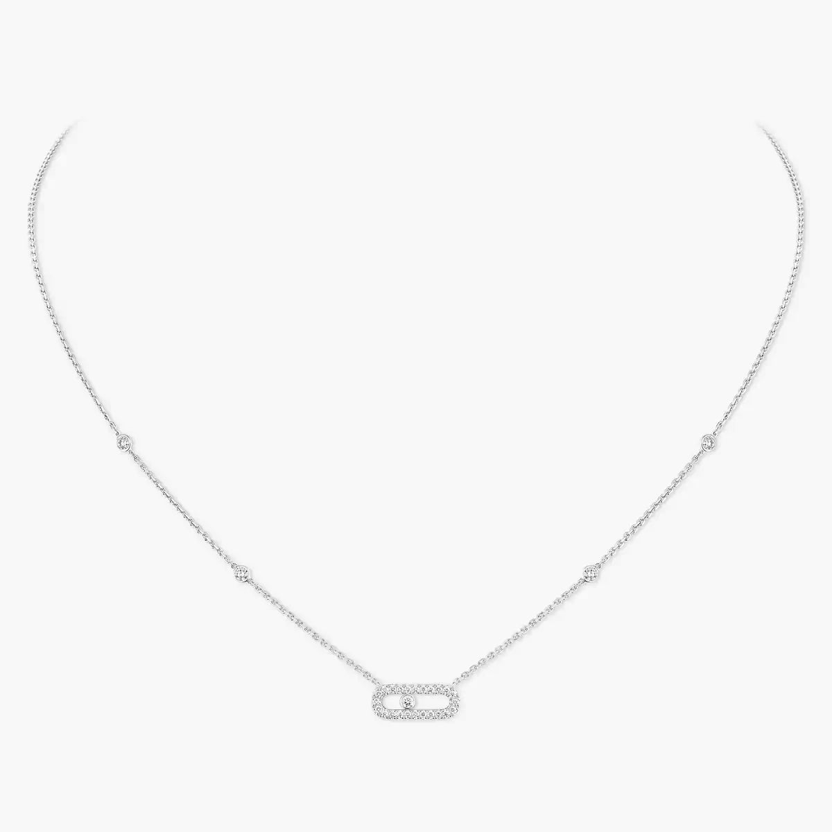 [Am Jewelry]Diamond Necklace Move Uno