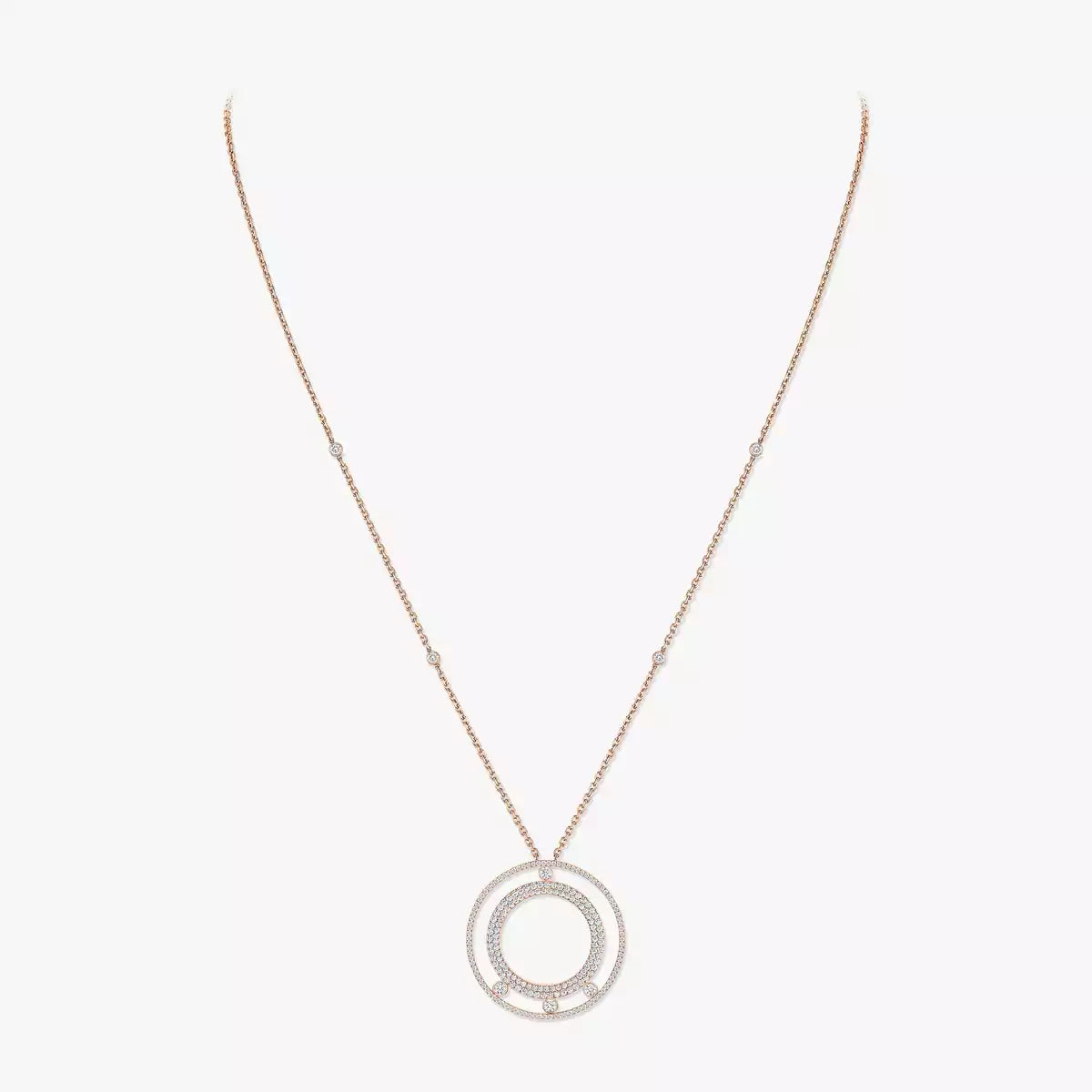 [Am Jewelry]Move Romane Long Pave_-Set Diamond Necklace