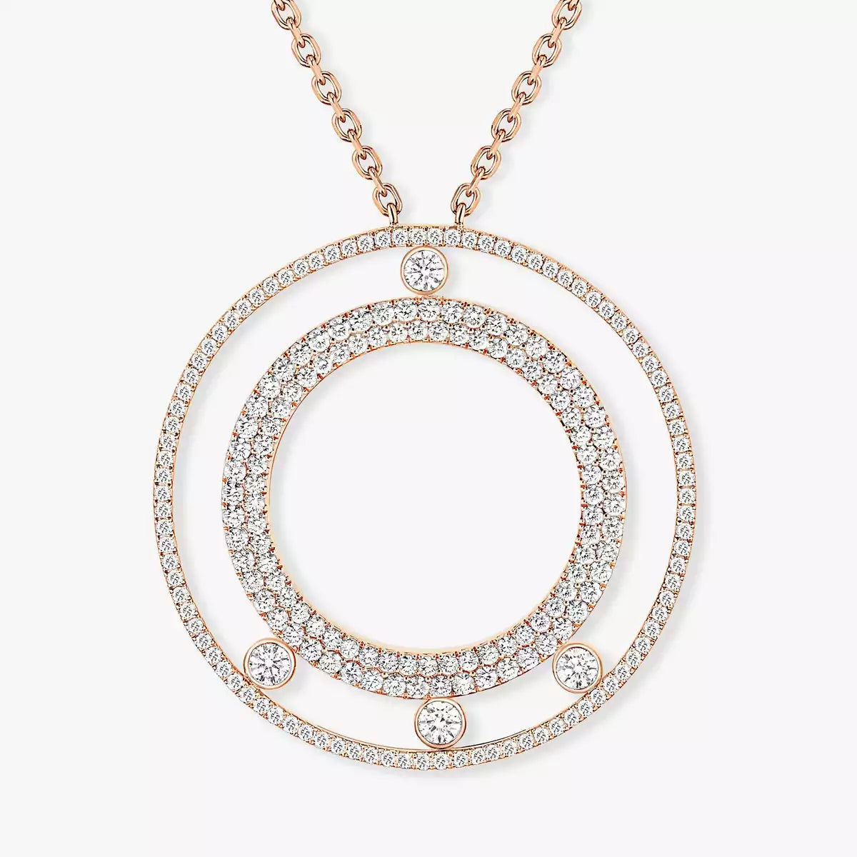 [Am Jewelry]Move Romane Long Pave_-Set Diamond Necklace