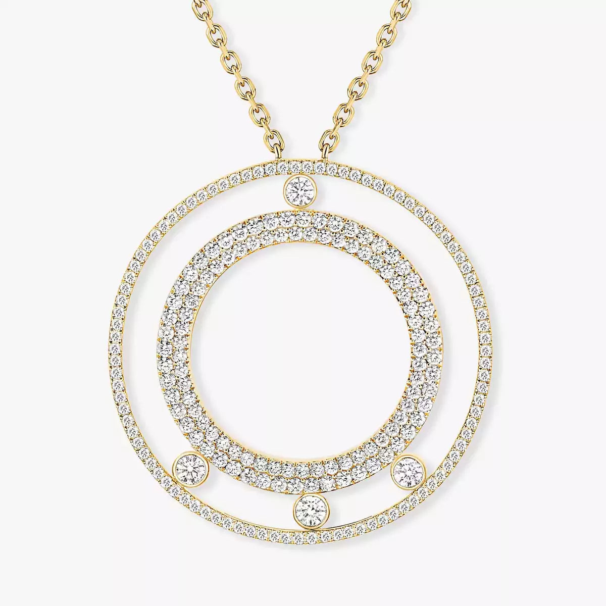 [Am Jewelry]Move Romane Long Pave_-Set Diamond Necklace
