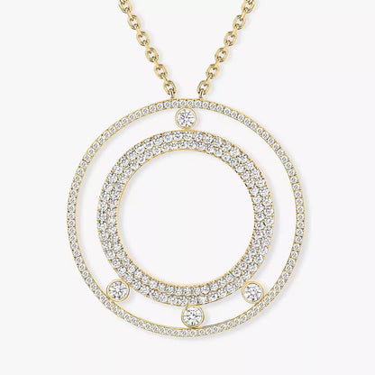 [Am Jewelry]Move Romane Long Pave_-Set Diamond Necklace