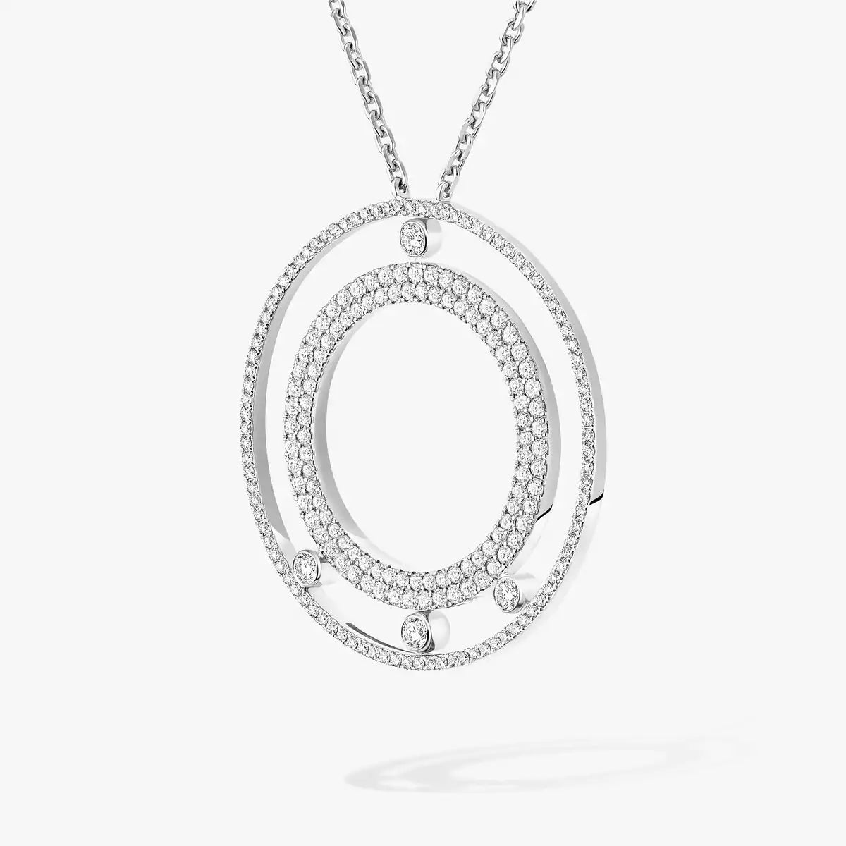 [Am Jewelry]Move Romane Long Pave_-Set Diamond Necklace