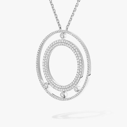 [Am Jewelry]Move Romane Long Pave_-Set Diamond Necklace