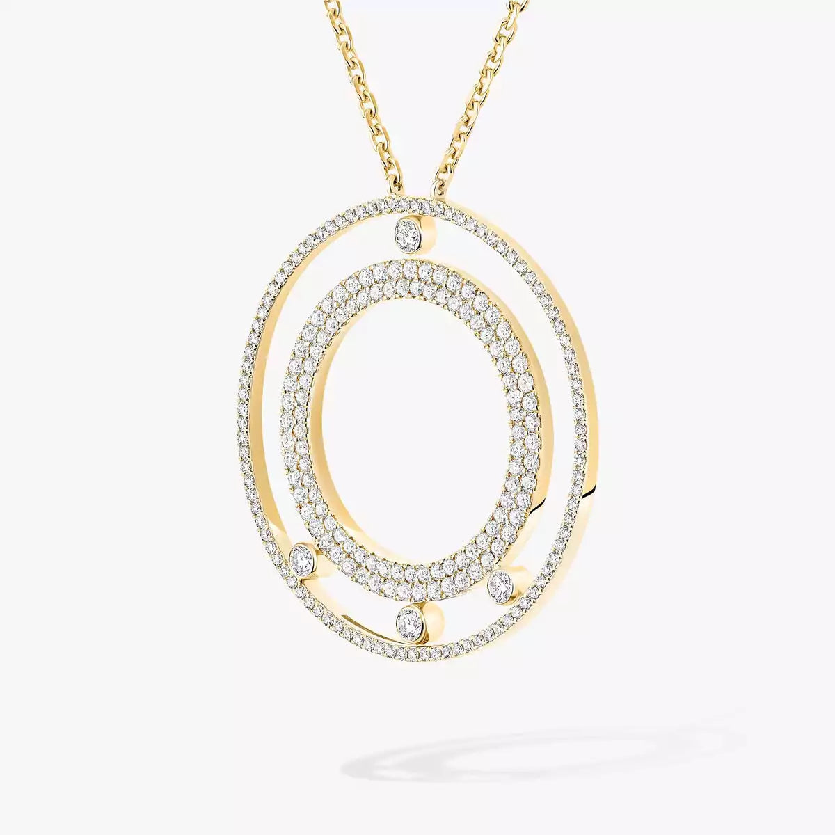 [Am Jewelry]Move Romane Long Pave_-Set Diamond Necklace