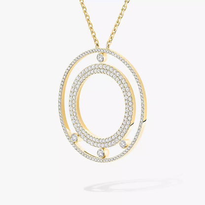[Am Jewelry]Move Romane Long Pave_-Set Diamond Necklace
