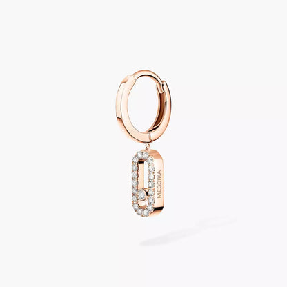 [Am Jewelry]Move Uno Single Diamond Hoop Earring