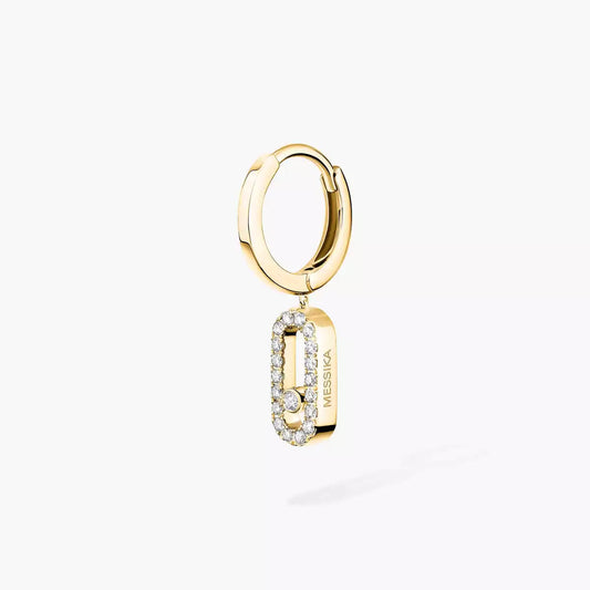 [Am Jewelry]Move Uno Single Diamond Hoop Earring