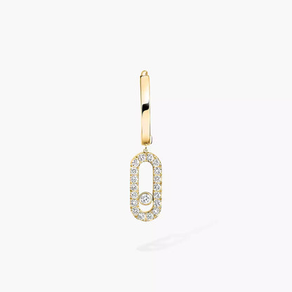 [Am Jewelry]Move Uno Single Diamond Hoop Earring