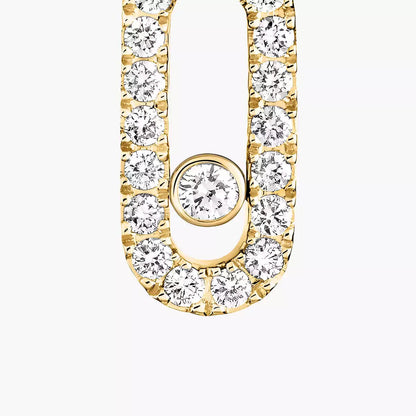 [Am Jewelry]Move Uno Single Diamond Hoop Earring