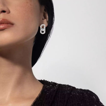 [Am Jewelry]So Move Pave_-Set Diamond Earrings in Silver