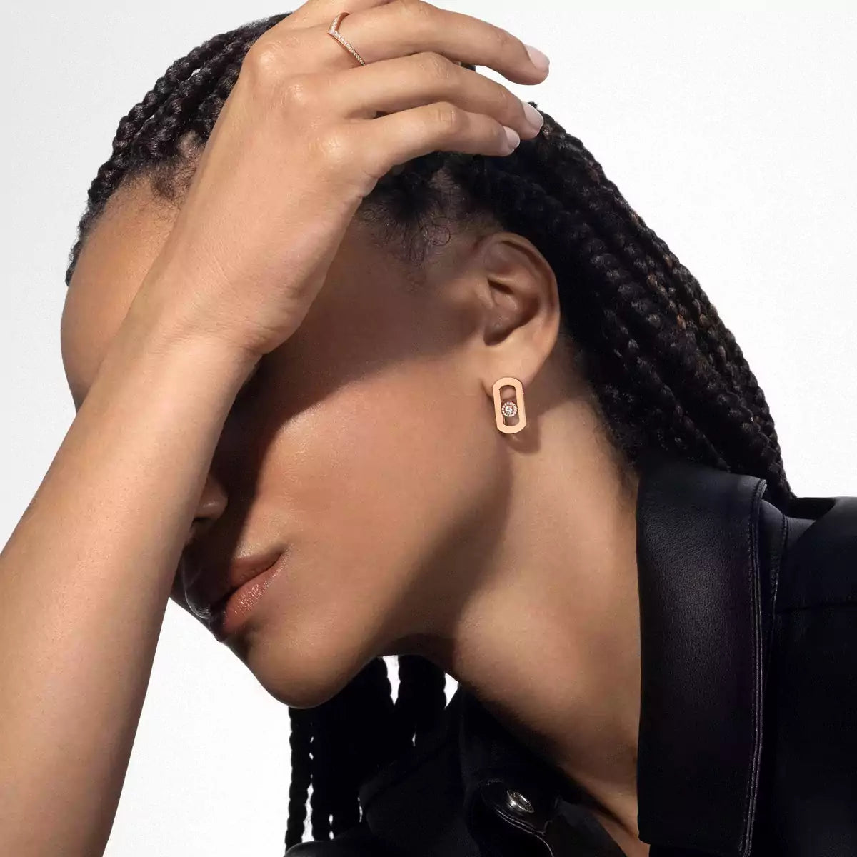 [Am Jewelry]So Move Diamond Earrings in Yellow Gold
