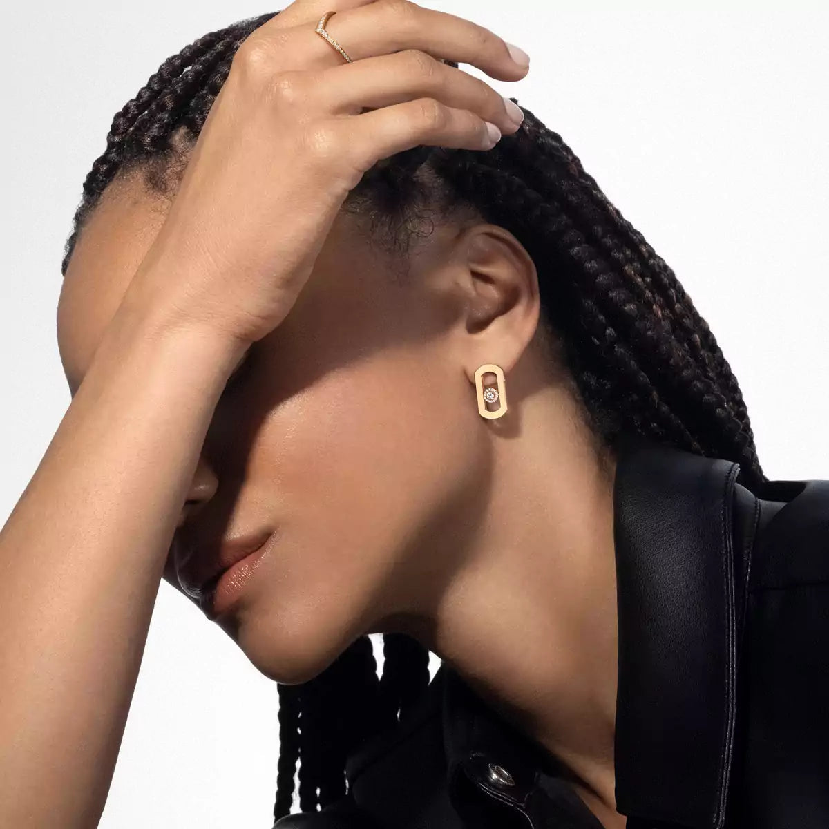[Am Jewelry]So Move Diamond Earrings in Yellow Gold