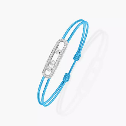 [Am Jewelry]Messika Care(s) pink cord pavé bracelet