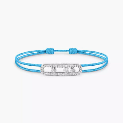 [Am Jewelry]Messika Care(s) pink cord pavé bracelet