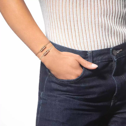 [Am Jewelry]Messika Care(s) pink cord pavé bracelet