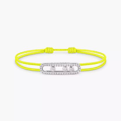 [Am Jewelry]Messika Care(s) pink cord pavé bracelet