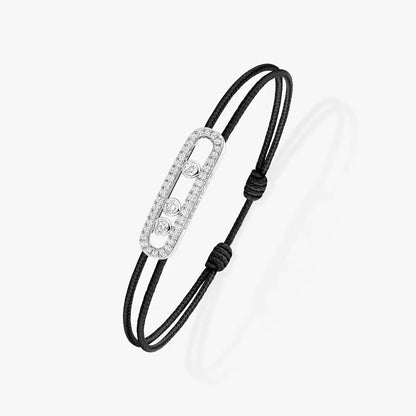 [Am Jewelry]Messika Care(s) pink cord pavé bracelet