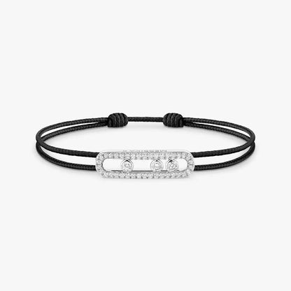 [Am Jewelry]Messika Care(s) pink cord pavé bracelet