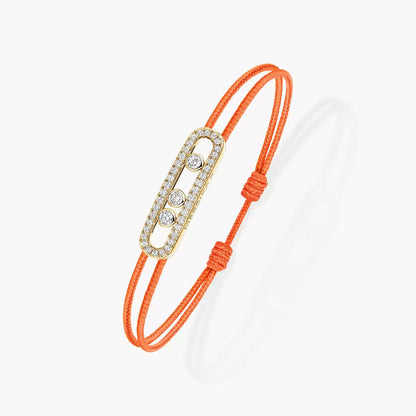 [Am Jewelry]Messika Care(s) pink cord pavé bracelet