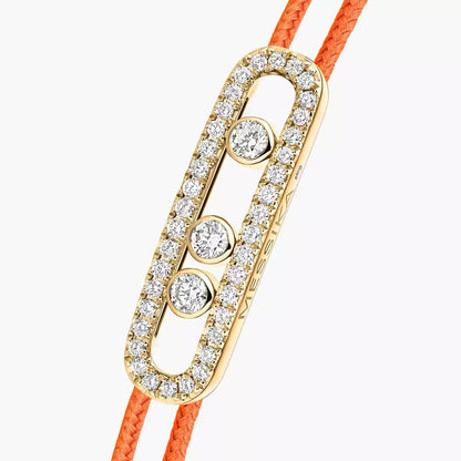 [Am Jewelry]Messika Care(s) pink cord pavé bracelet