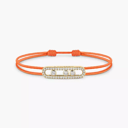 [Am Jewelry]Messika Care(s) pink cord pavé bracelet