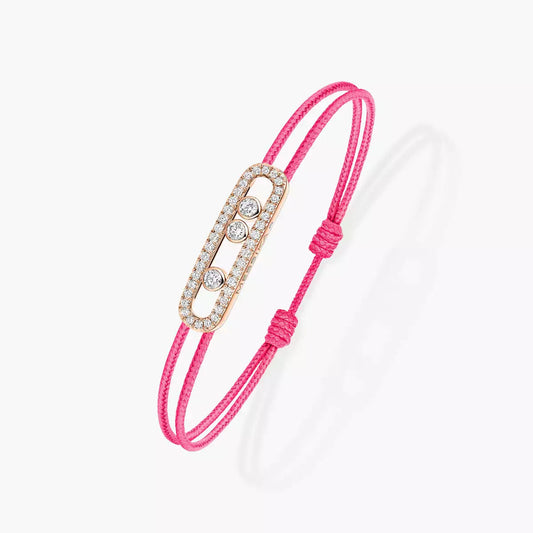 [Am Jewelry]Messika Care(s) pink cord pavé bracelet