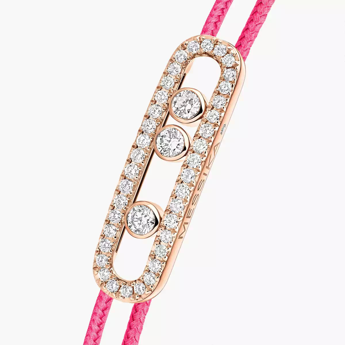 [Am Jewelry]Messika Care(s) pink cord pavé bracelet