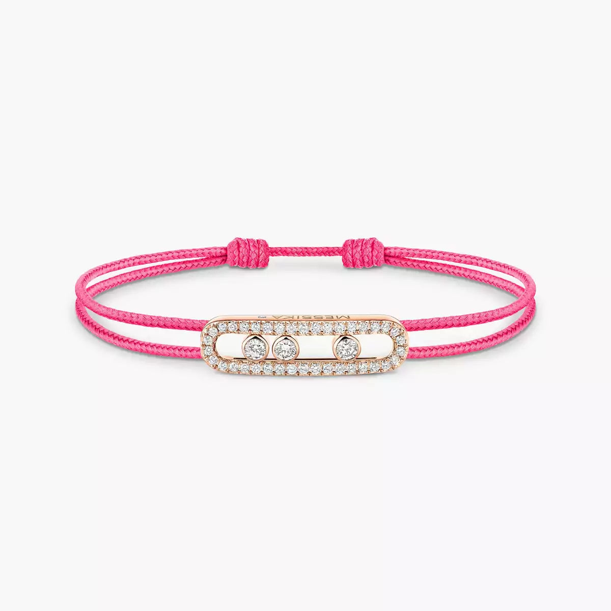 [Am Jewelry]Messika Care(s) pink cord pavé bracelet