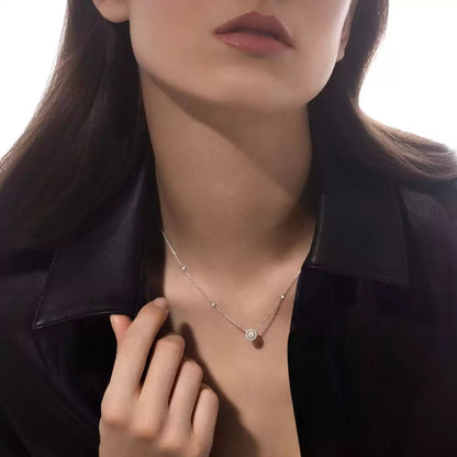 [Am Jewelry]Diamond Necklace 0,20ct Brilliant Shape Joy