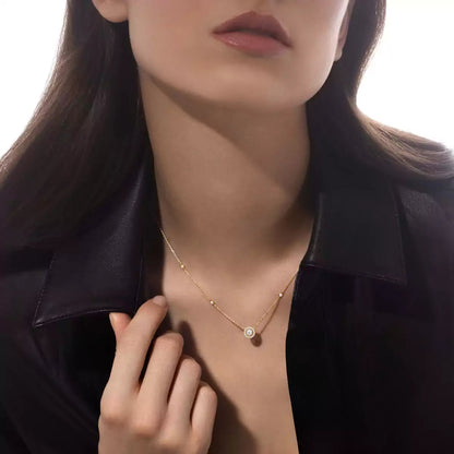 [Am Jewelry]Diamond Necklace 0,20ct Brilliant Shape Joy