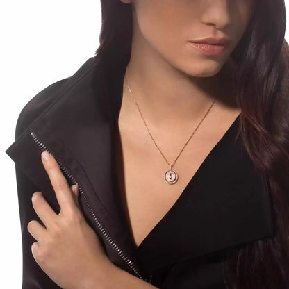 [Am Jewelry]Lucky Move Diamond Necklace in Rose Gold and White Mother-of-Pearl