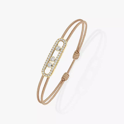 [Am Jewelry]Messika Care(s) pink cord pavé bracelet