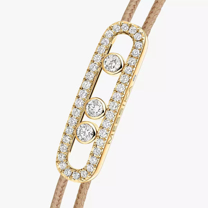 [Am Jewelry]Messika Care(s) pink cord pavé bracelet