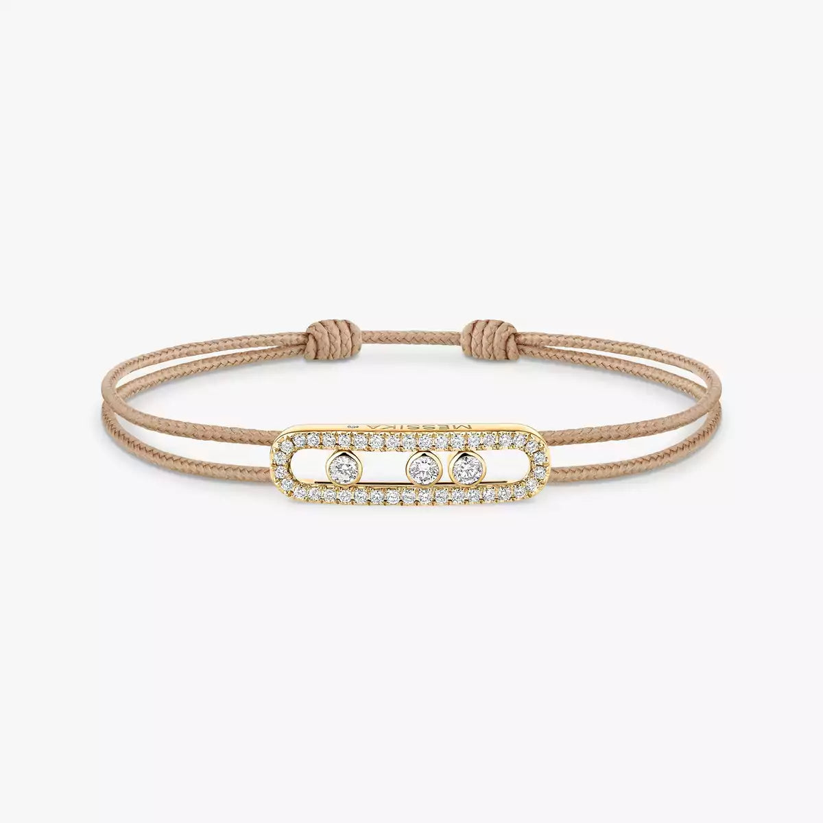 [Am Jewelry]Messika Care(s) pink cord pavé bracelet