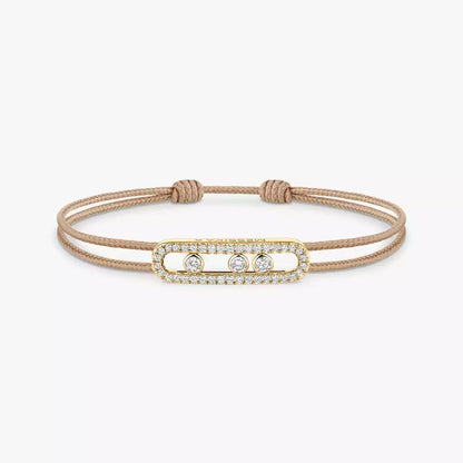 [Am Jewelry]Messika Care(s) pink cord pavé bracelet
