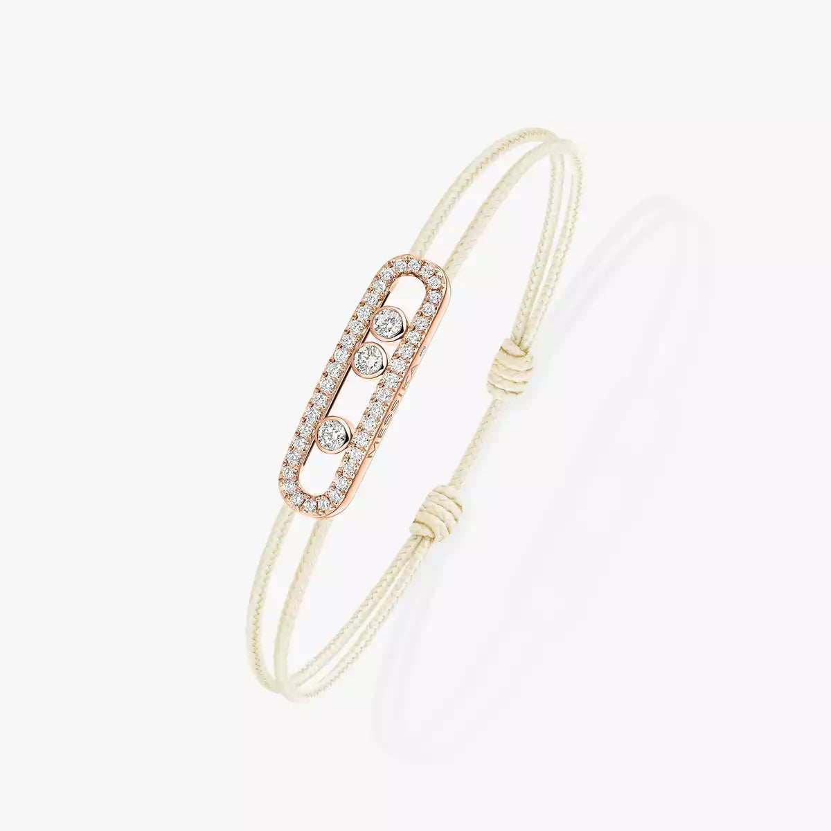 [Am Jewelry]Messika Care(s) pink cord pavé bracelet