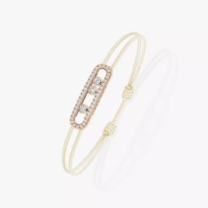 [Am Jewelry]Messika Care(s) pink cord pavé bracelet
