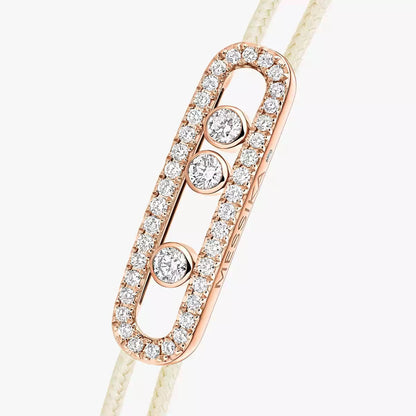 [Am Jewelry]Messika Care(s) pink cord pavé bracelet