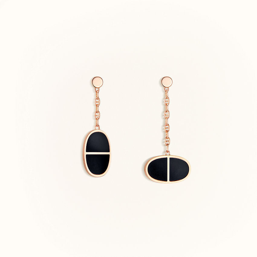 [Am jewelry]CHAINE VERSO BLACK CERAMIC EARRINGS