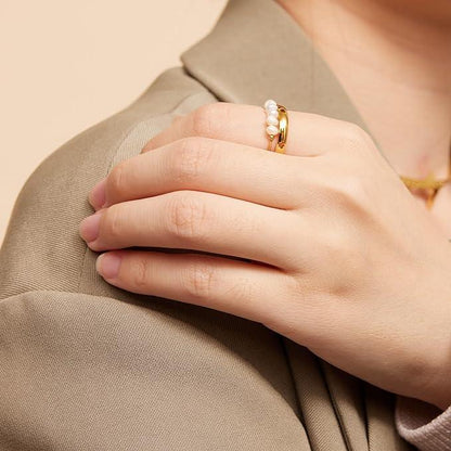 [AM Jewels]Magnolia Freshwater Pearl Gold Ring