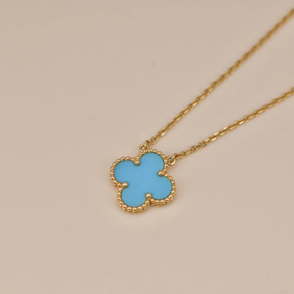 [Am jewelry]CLOVER 15MM VINTAGE TURQUOISE NECKLACE