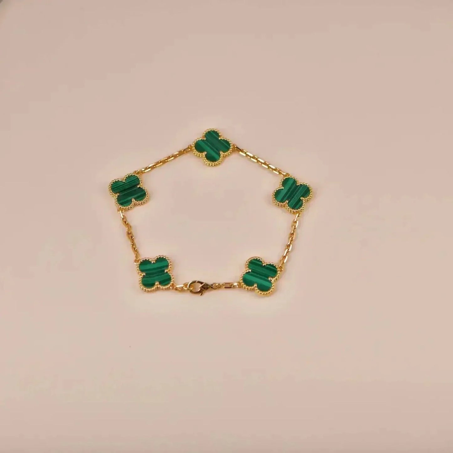 [Am jewelry] CLOVER 5 MOTIF MALACHITE BRACELET COLLECTION