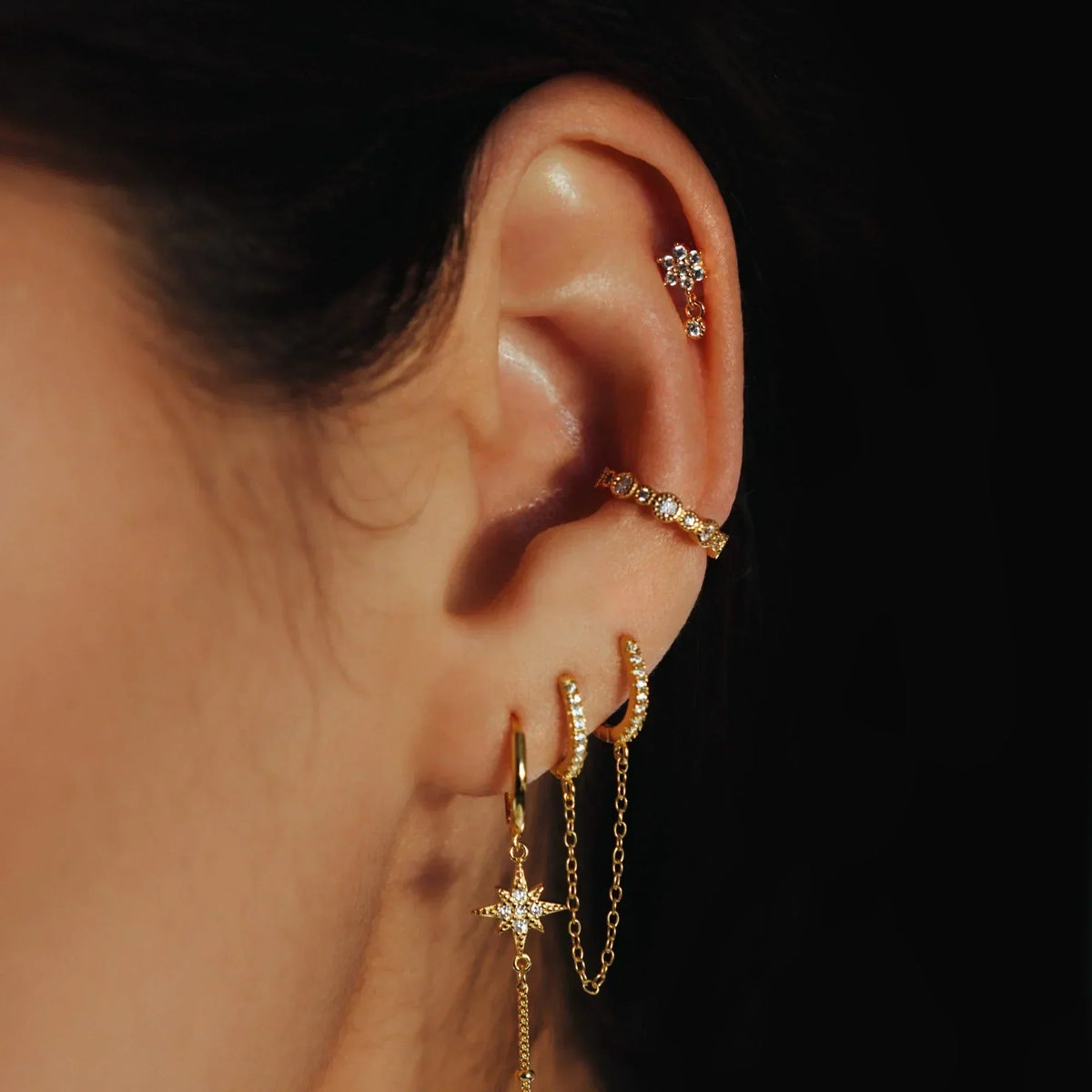 [AM Jewels]Roxanne Round Back Diamond Stud