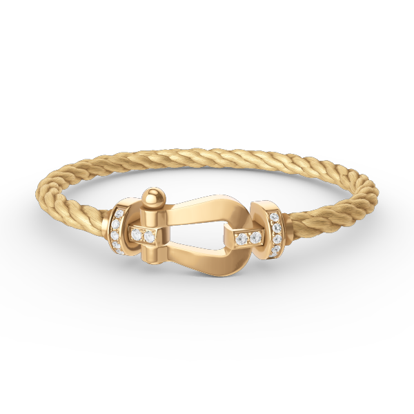 [Am jewelry]FORCE LARGE HORSESHOE HALF DIAMOND BRACELET GOLD