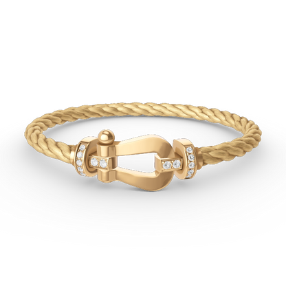 [Am jewelry]FORCE LARGE HORSESHOE HALF DIAMOND BRACELET GOLD