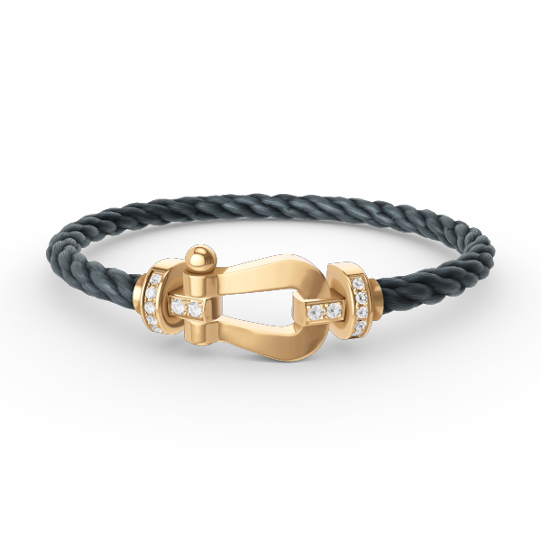 [Am jewelry]FORCE LARGE HORSESHOE HALF DIAMOND BRACELET GOLD