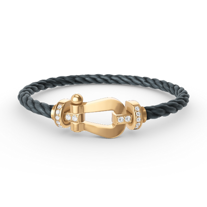 [Am jewelry]FORCE LARGE HORSESHOE HALF DIAMOND BRACELET GOLD